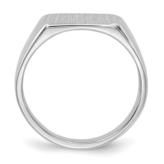 14k White Gold 10mmx6mm Open Back Signet Ring
