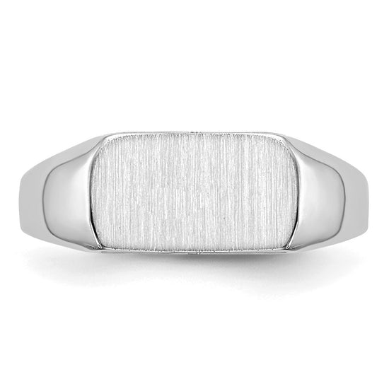 14k White Gold 10mmx6mm Open Back Signet Ring