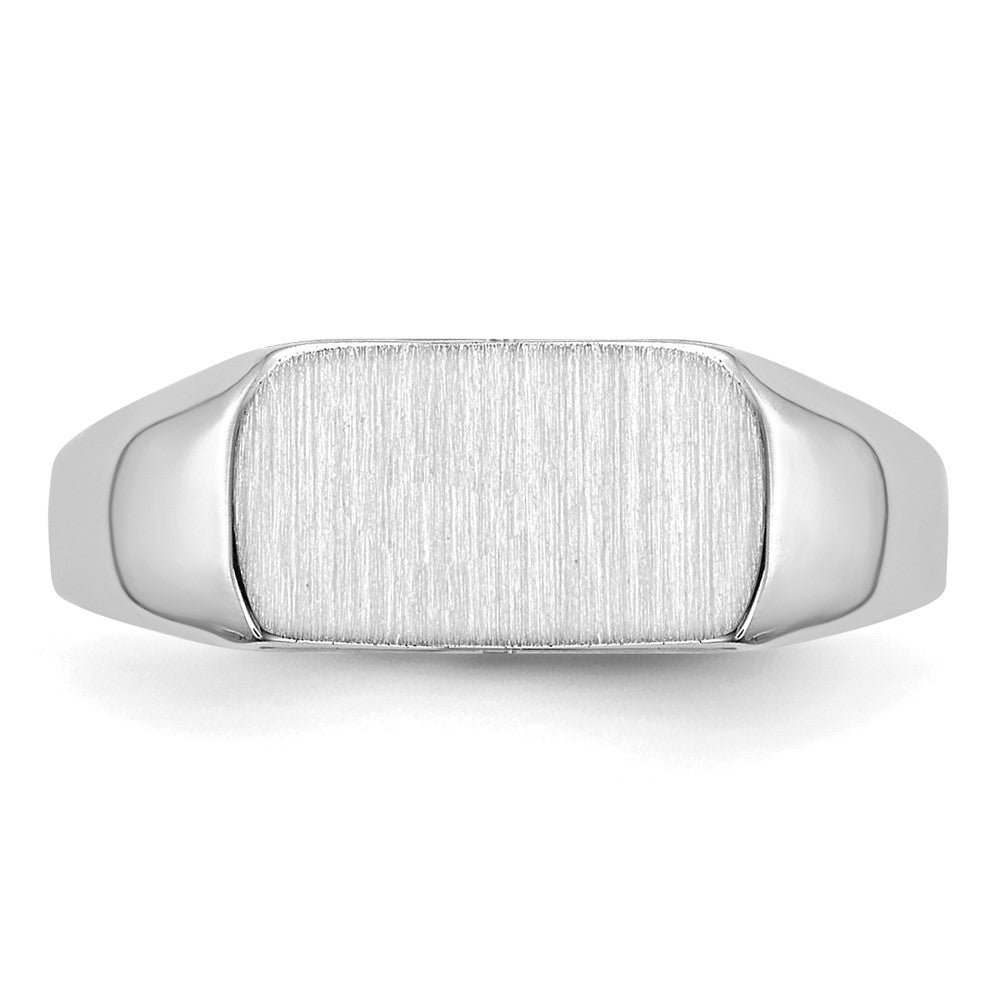 14k White Gold 10mmx6mm Open Back Signet Ring