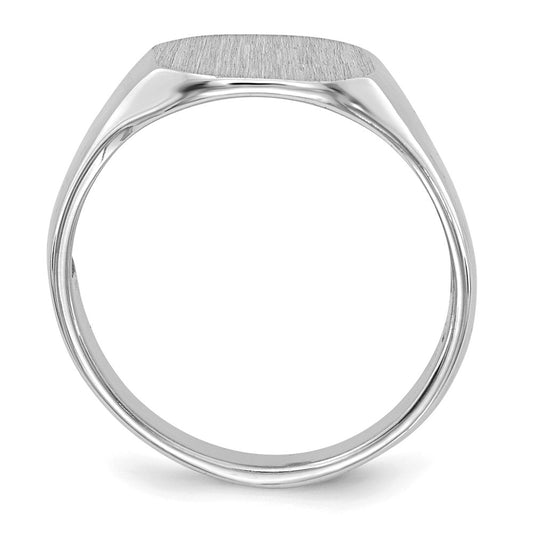 14k White Gold 8.0x6.5mm Open Back Child's Signet Ring