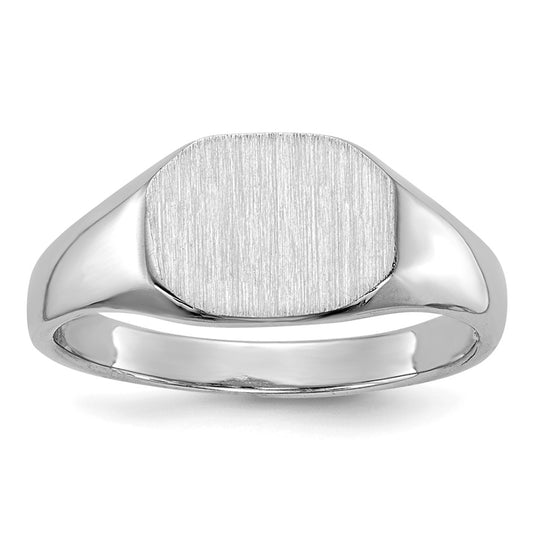 14k White Gold 8.0x6.5mm Open Back Child's Signet Ring