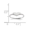 14k White Gold Heart Ring 8mmx4mm Open Back
