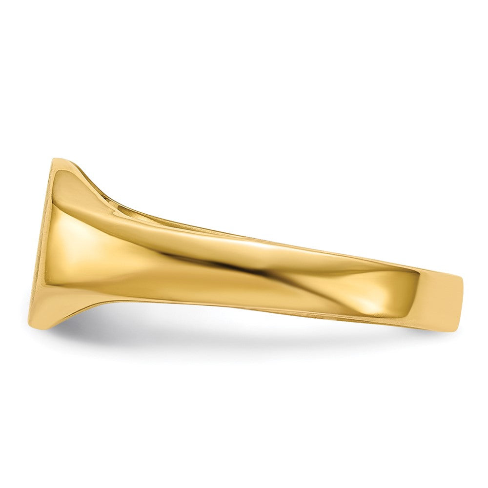 14k 8.0x6.25mm Closed Back Size 3 Childs Oval Signet Ring