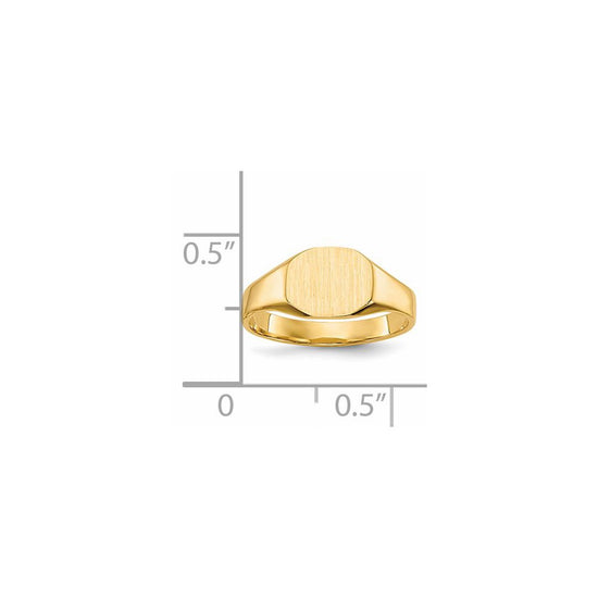 14k 8.0x6.25mm Closed Back Size 3 Childs Oval Signet Ring