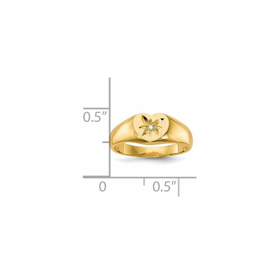 Gold Polished Children's Diamond Signet Rings