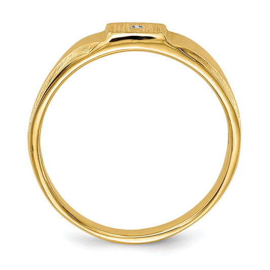 Gold Polished Children's Diamond Signet Rings
