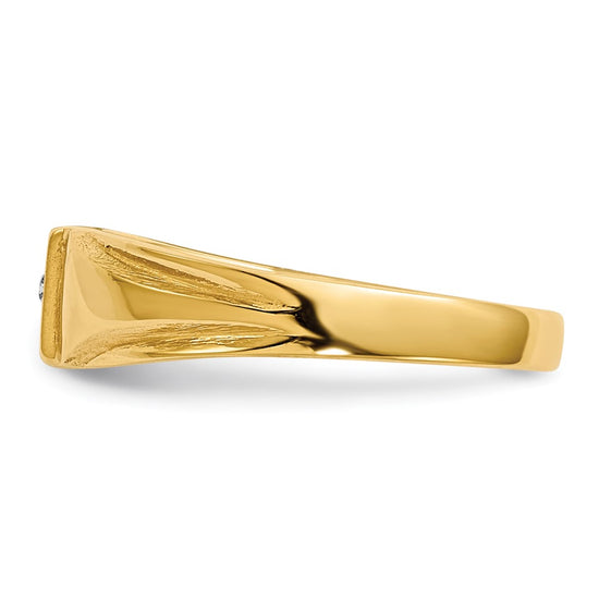 Gold Polished Children's Diamond Signet Rings