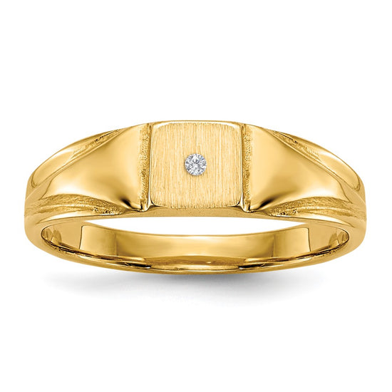 Gold Polished Children's Diamond Signet Rings