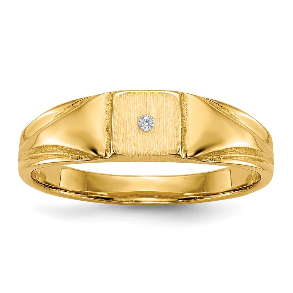 Gold Polished Children's Diamond Signet Rings