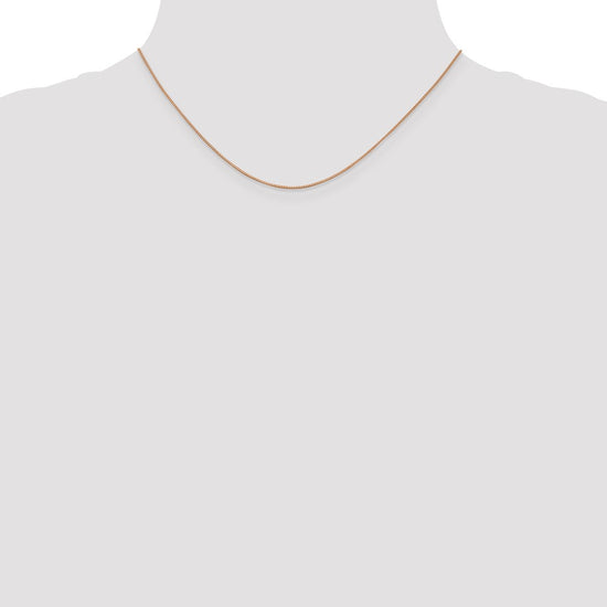 14K Rose Gold 16 inch .7mm Box Link with Lobster Clasp Chain