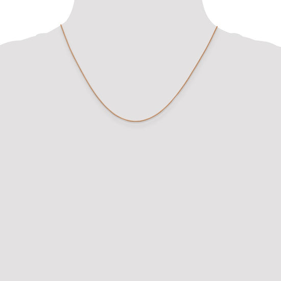 14K Rose Gold 18 inch .7mm Box Link with Lobster Clasp Chain