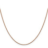14K Rose Gold 22 inch .9mm Box Link with Lobster Clasp Chain