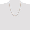 14K Rose Gold 22 inch .9mm Box Link with Lobster Clasp Chain