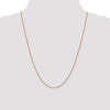14K Rose Gold 24 inch .9mm Box Link with Lobster Clasp Chain