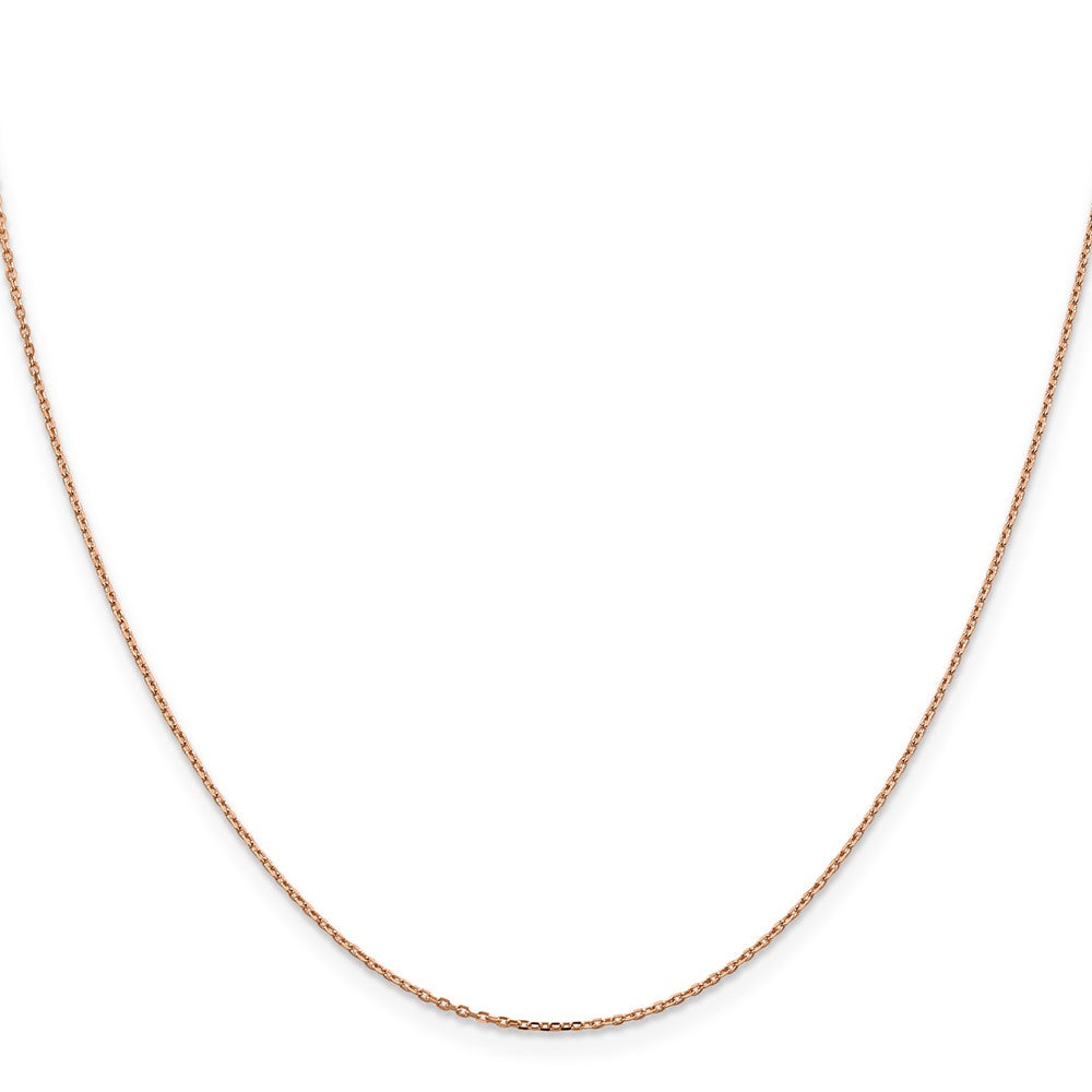 14K Rose Gold 24 inch 1.10mm Diamond-cut Cable with Lobster Clasp Chain