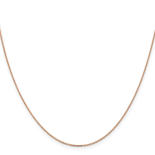 14K Rose Gold 24 inch 1.10mm Diamond-cut Cable with Lobster Clasp Chain