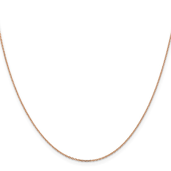 14K Rose Gold 18 inch 1.10mm Diamond-cut Cable with Lobster Clasp Chain