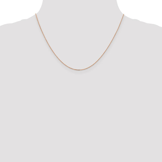 14K Rose Gold 18 inch 1.10mm Diamond-cut Cable with Lobster Clasp Chain