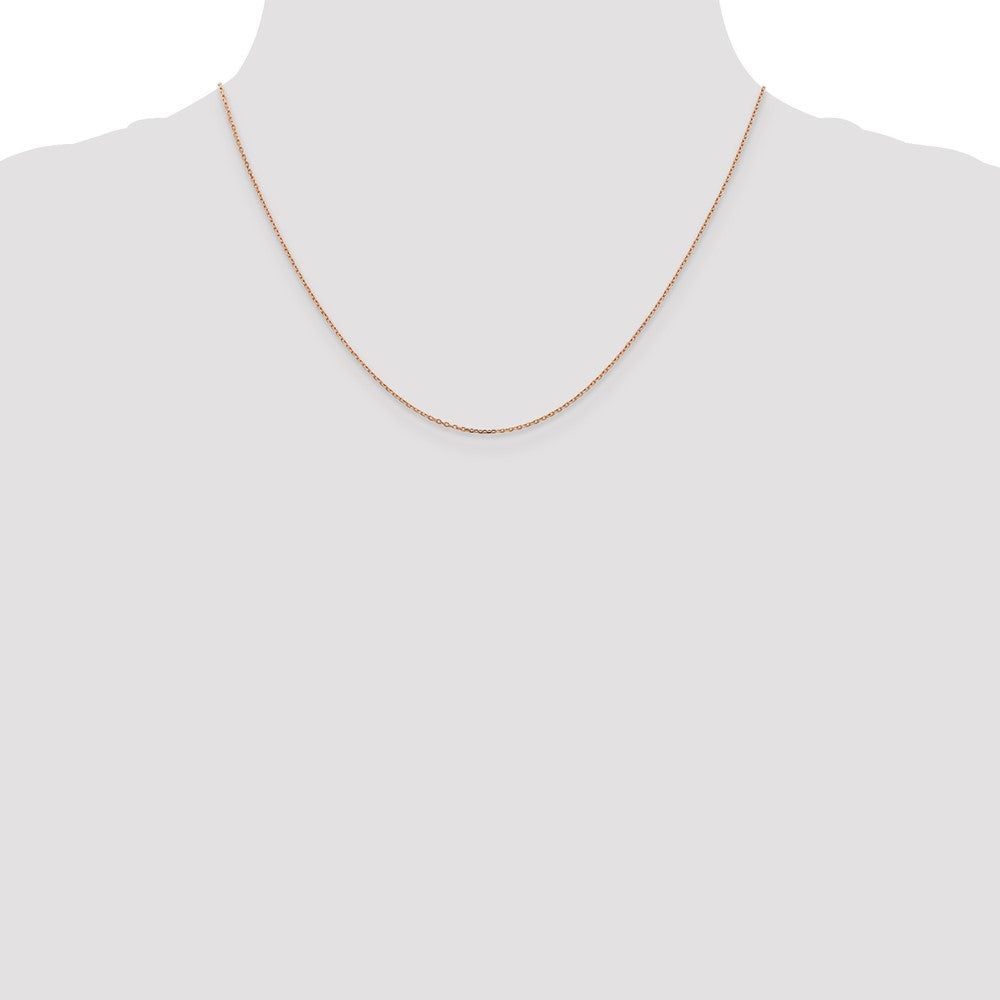 14K Rose Gold 18 inch 1.10mm Diamond-cut Cable with Lobster Clasp Chain