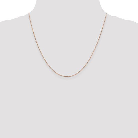 14K Rose Gold 20 inch 1.10mm Diamond-cut Cable with Lobster Clasp Chain