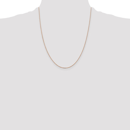 14K Rose Gold 22 inch 1.10mm Diamond-cut Cable with Lobster Clasp Chain
