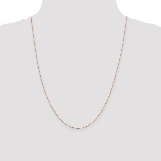 14K Rose Gold 24 inch 1.10mm Diamond-cut Cable with Lobster Clasp Chain