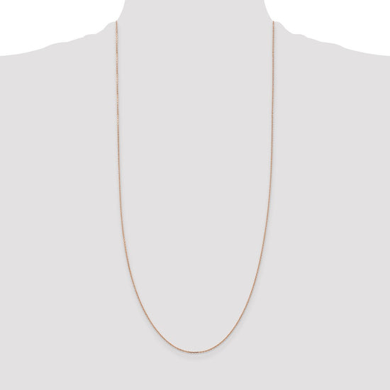 14K Rose Gold 30 inch 1.10mm Diamond-cut Cable with Lobster Clasp Chain