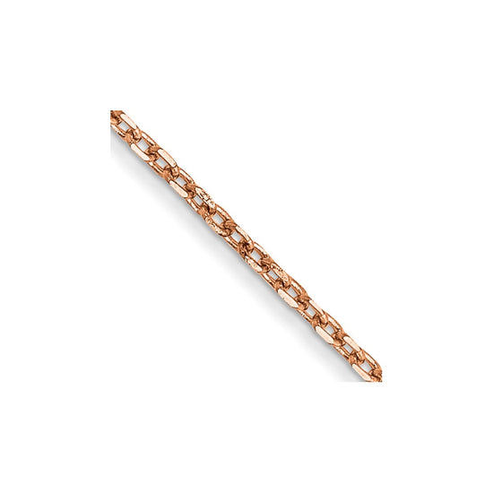 14K Rose Gold 16 inch 1.10mm Diamond-cut Cable with Lobster Clasp Chain