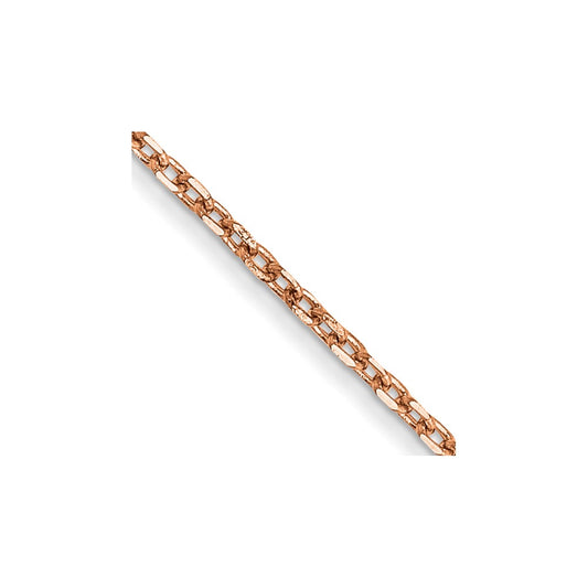 14K Rose Gold 20 inch 1.10mm Diamond-cut Cable with Lobster Clasp Chain