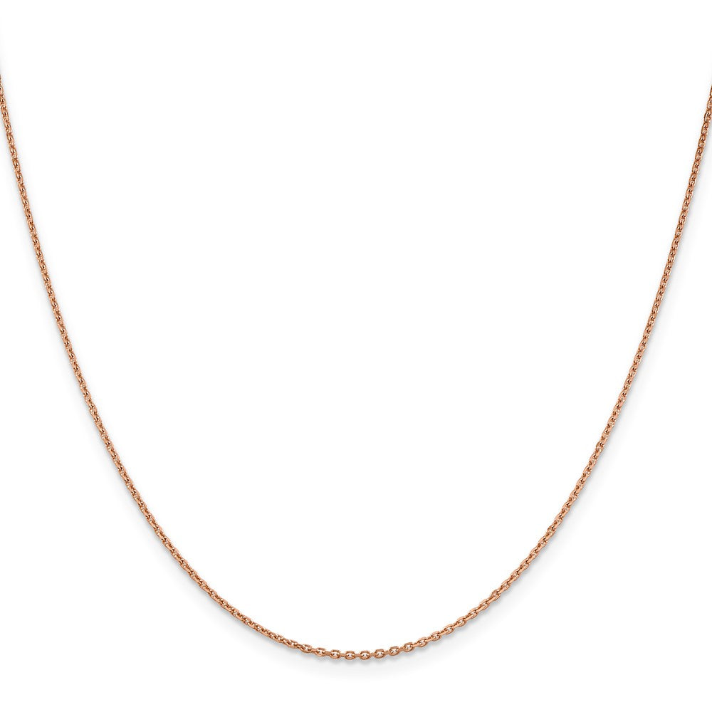 14K Rose Gold 22 inch 1.4mm Diamond-cut Cable with Lobster Clasp Chain