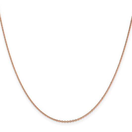14K Rose Gold 30 inch 1.4mm Diamond-cut Cable with Lobster Clasp Chain