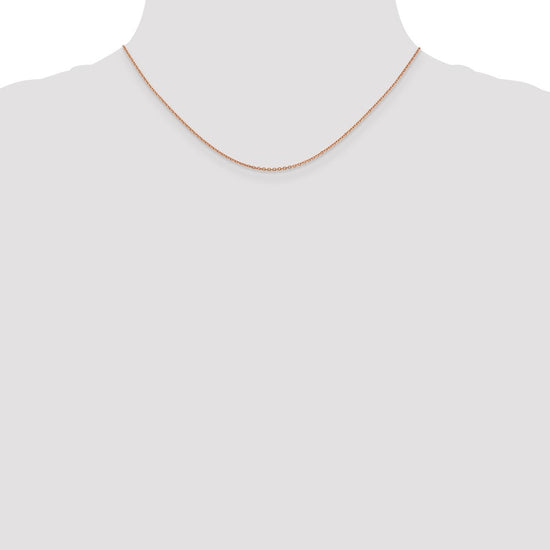 14K Rose Gold 16 inch 1.4mm Diamond-cut Cable with Lobster Clasp Chain