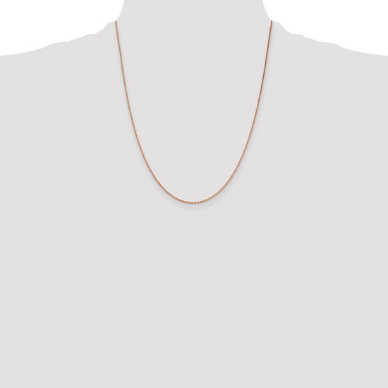 14K Rose Gold 22 inch 1.4mm Diamond-cut Cable with Lobster Clasp Chain