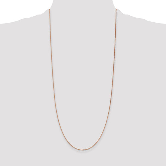 14K Rose Gold 30 inch 1.4mm Diamond-cut Cable with Lobster Clasp Chain