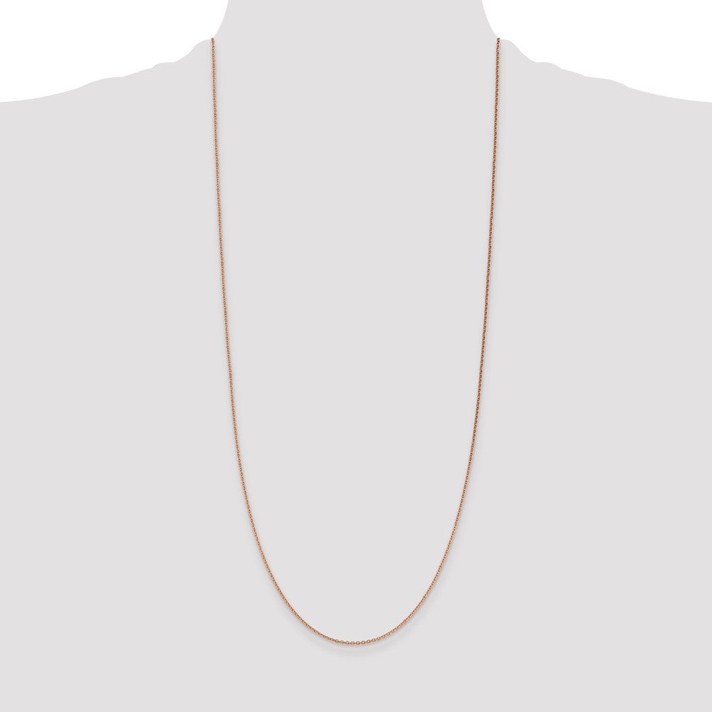 14K Rose Gold 30 inch 1.4mm Diamond-cut Cable with Lobster Clasp Chain
