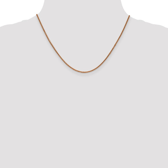 14K Rose Gold 18 inch 1.7mm Diamond-cut Spiga with Lobster Clasp Chain