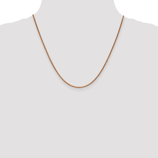 14K Rose Gold 20 inch 1.7mm Diamond-cut Spiga with Lobster Clasp Chain