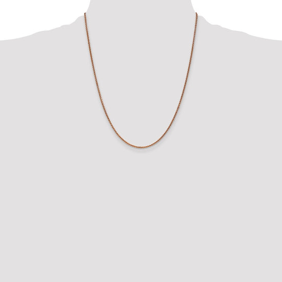 14K Rose Gold 22 inch 1.7mm Diamond-cut Spiga with Lobster Clasp Chain