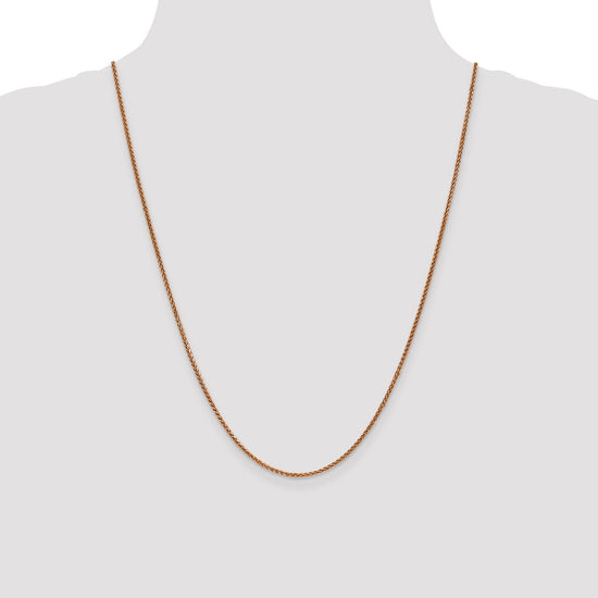 14K Rose Gold 24 inch 1.7mm Diamond-cut Spiga with Lobster Clasp Chain