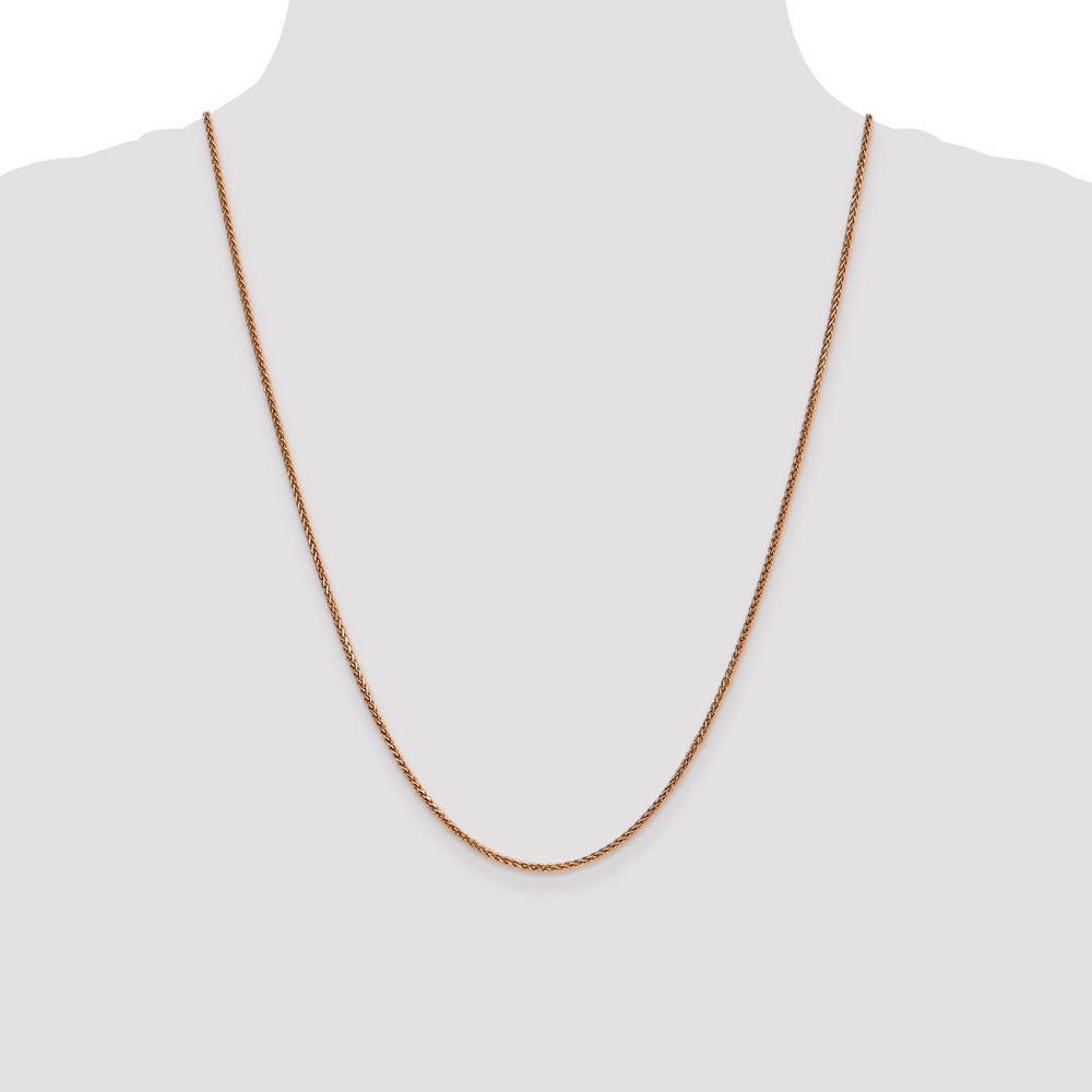 14K Rose Gold 24 inch 1.7mm Diamond-cut Spiga with Lobster Clasp Chain