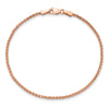 14K Rose Gold 7 inch 1.7mm Diamond-cut Spiga with Lobster Clasp Bracelet
