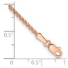 14K Rose Gold 7 inch 1.7mm Diamond-cut Spiga with Lobster Clasp Bracelet