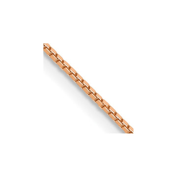 14K Rose Gold 22 inch .9mm Box Link with Lobster Clasp Chain