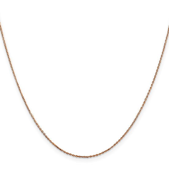 14K Rose Gold 18 inch .8mm Diamond-cut Cable with Lobster Clasp Chain