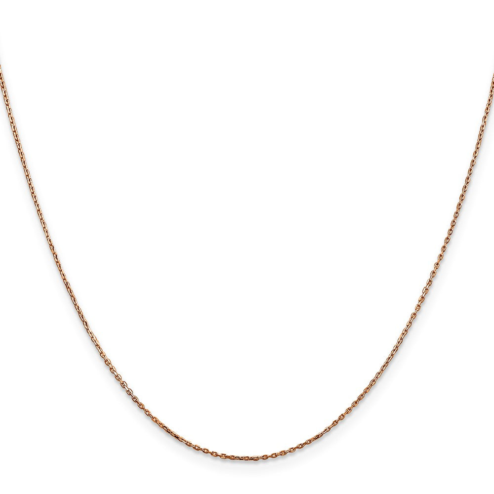 14K Rose Gold 24 inch .8mm Diamond-cut Cable with Lobster Clasp Chain