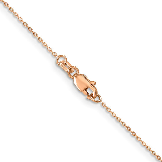 14K Rose Gold 20 inch .8mm Diamond-cut Cable with Lobster Clasp Chain