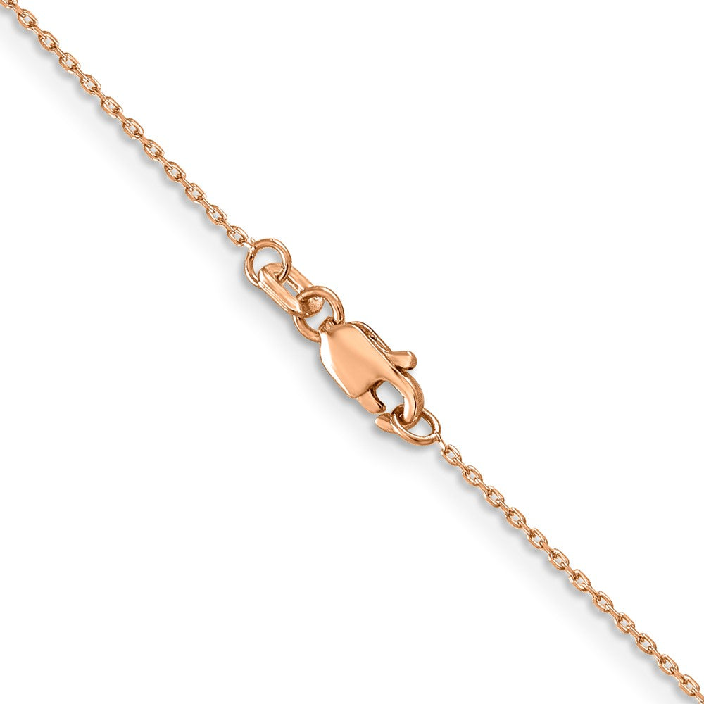 14K Rose Gold 18 inch .8mm Diamond-cut Cable with Lobster Clasp Chain