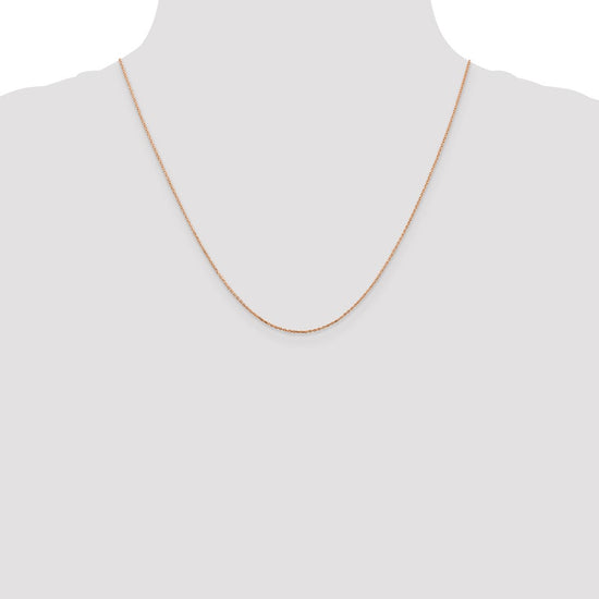 14K Rose Gold 20 inch .8mm Diamond-cut Cable with Lobster Clasp Chain