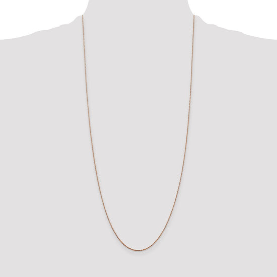 14K Rose Gold 30 inch .8mm Diamond-cut Cable with Lobster Clasp Chain