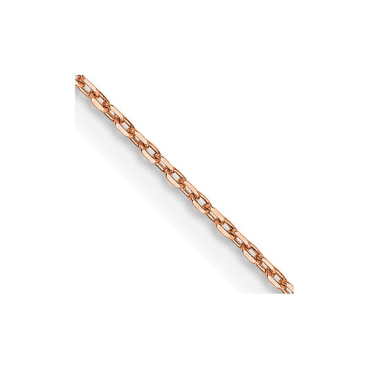 14K Rose Gold 22 inch .8mm Diamond-cut Cable with Lobster Clasp Chain